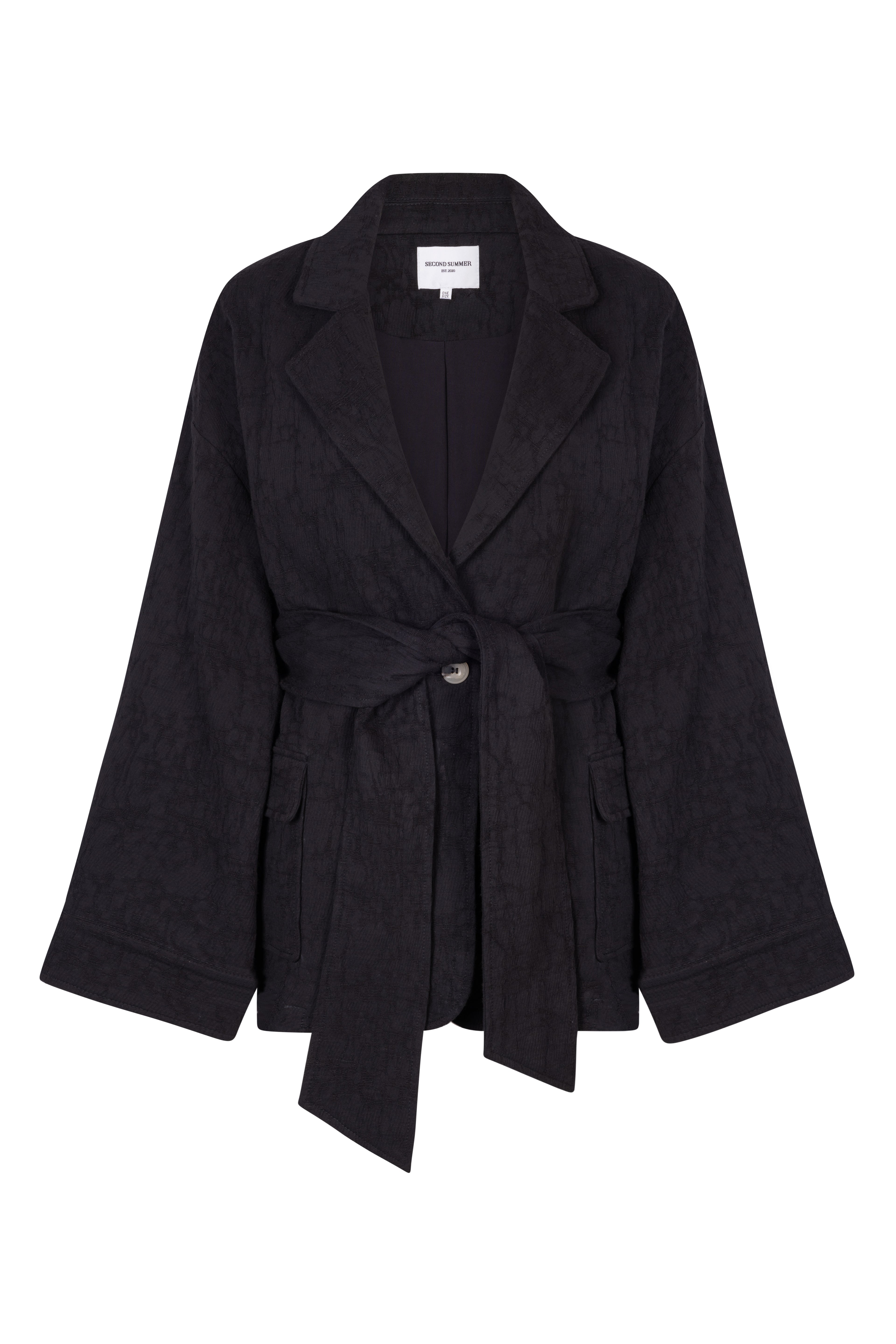 'Paloma' Textured Jacket - Black