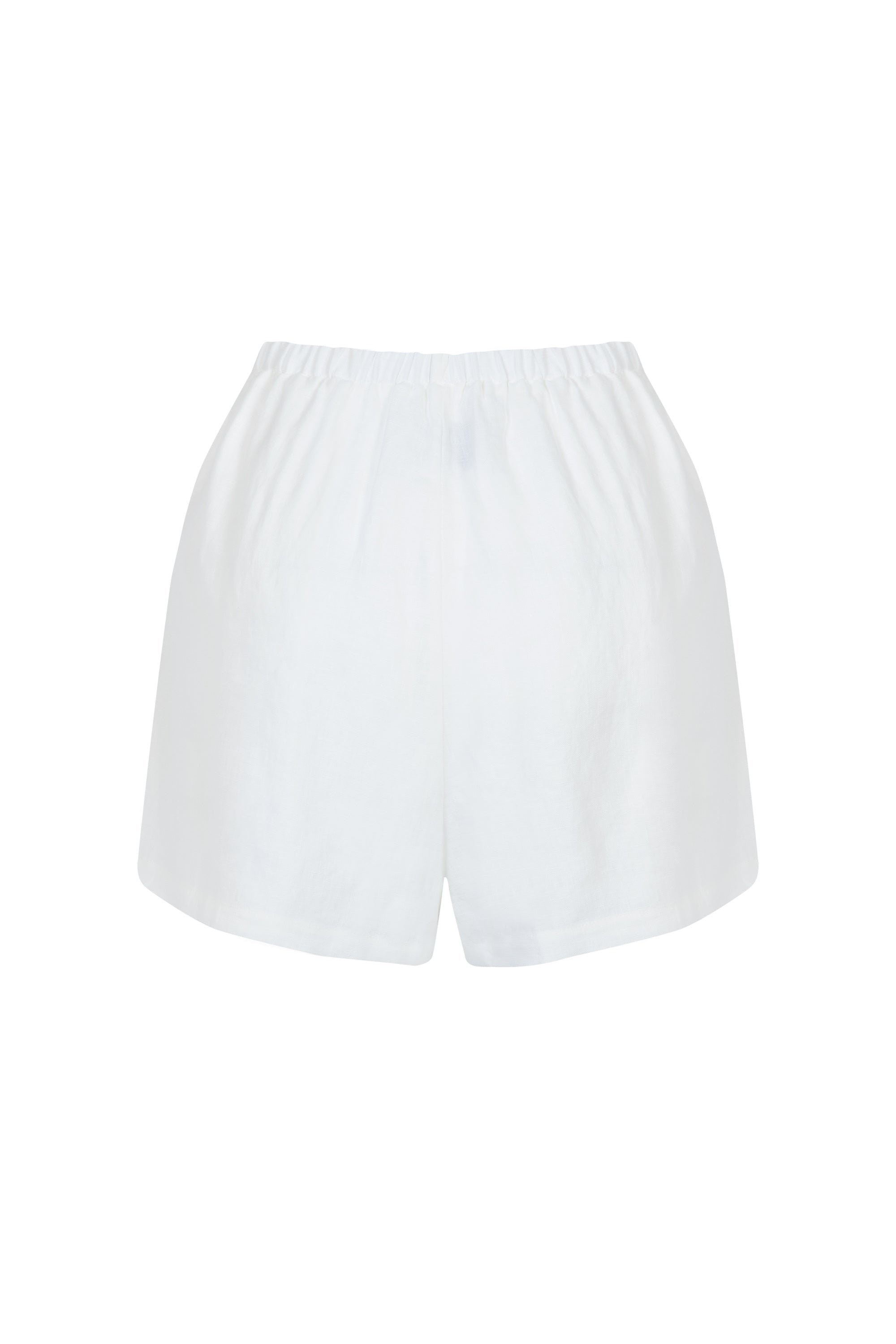 'Hacienda' Embroidered Linen Shorts - Off White