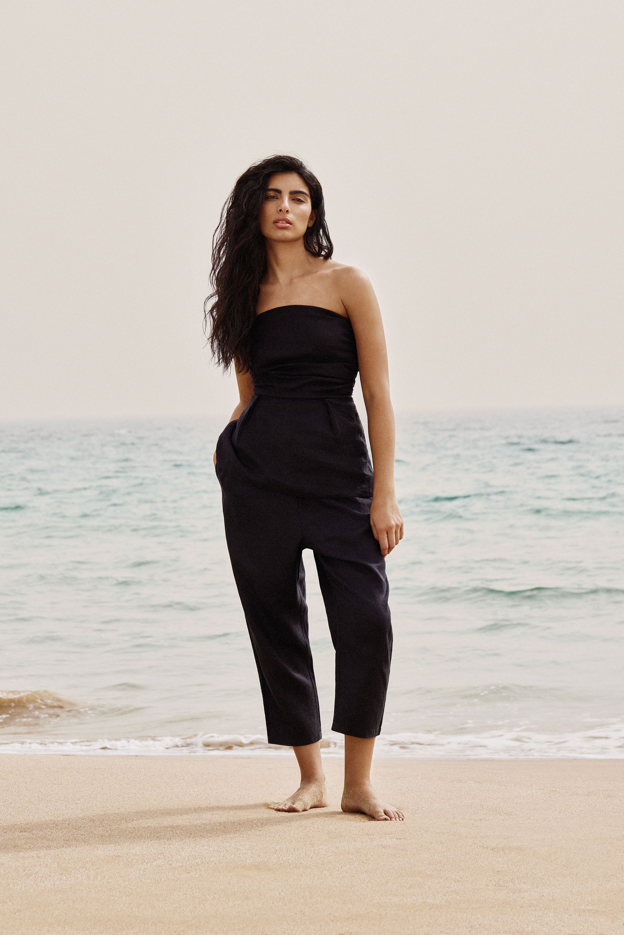 Yves Uro Gathered Top - Black