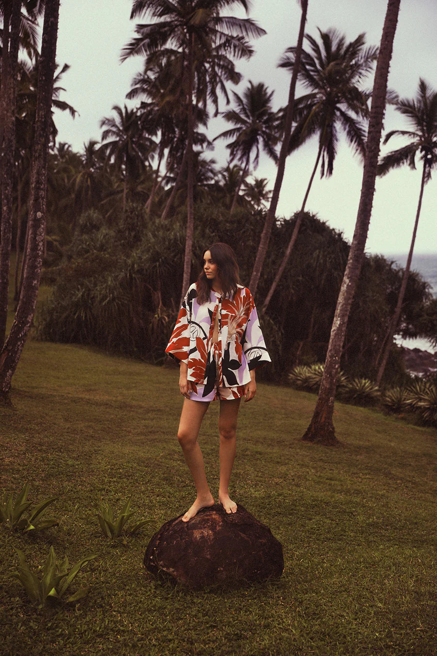 'ANDREA' LINEN SHIRT - SIGNATURE PRINT