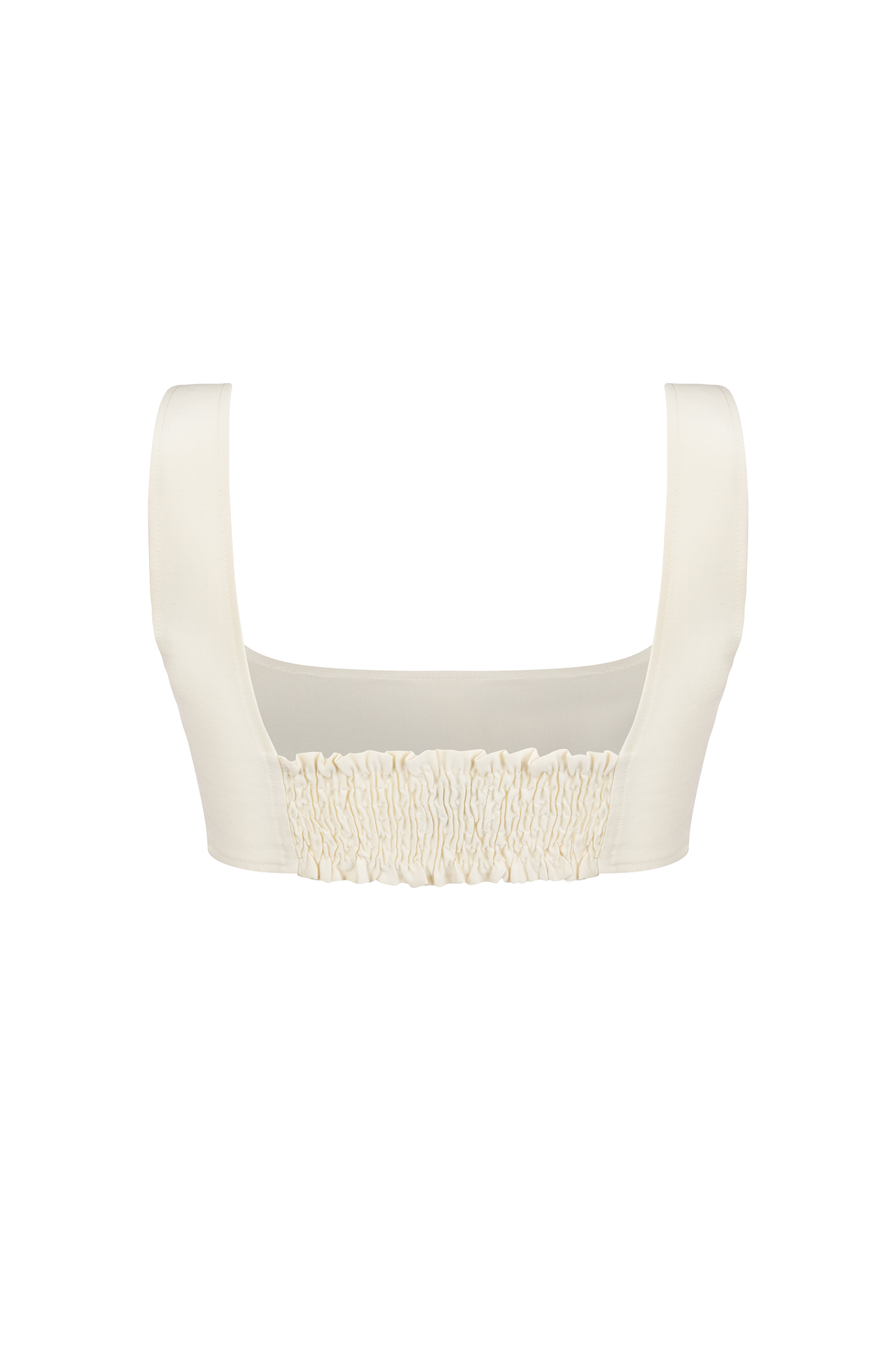 cream wool and silk crop top