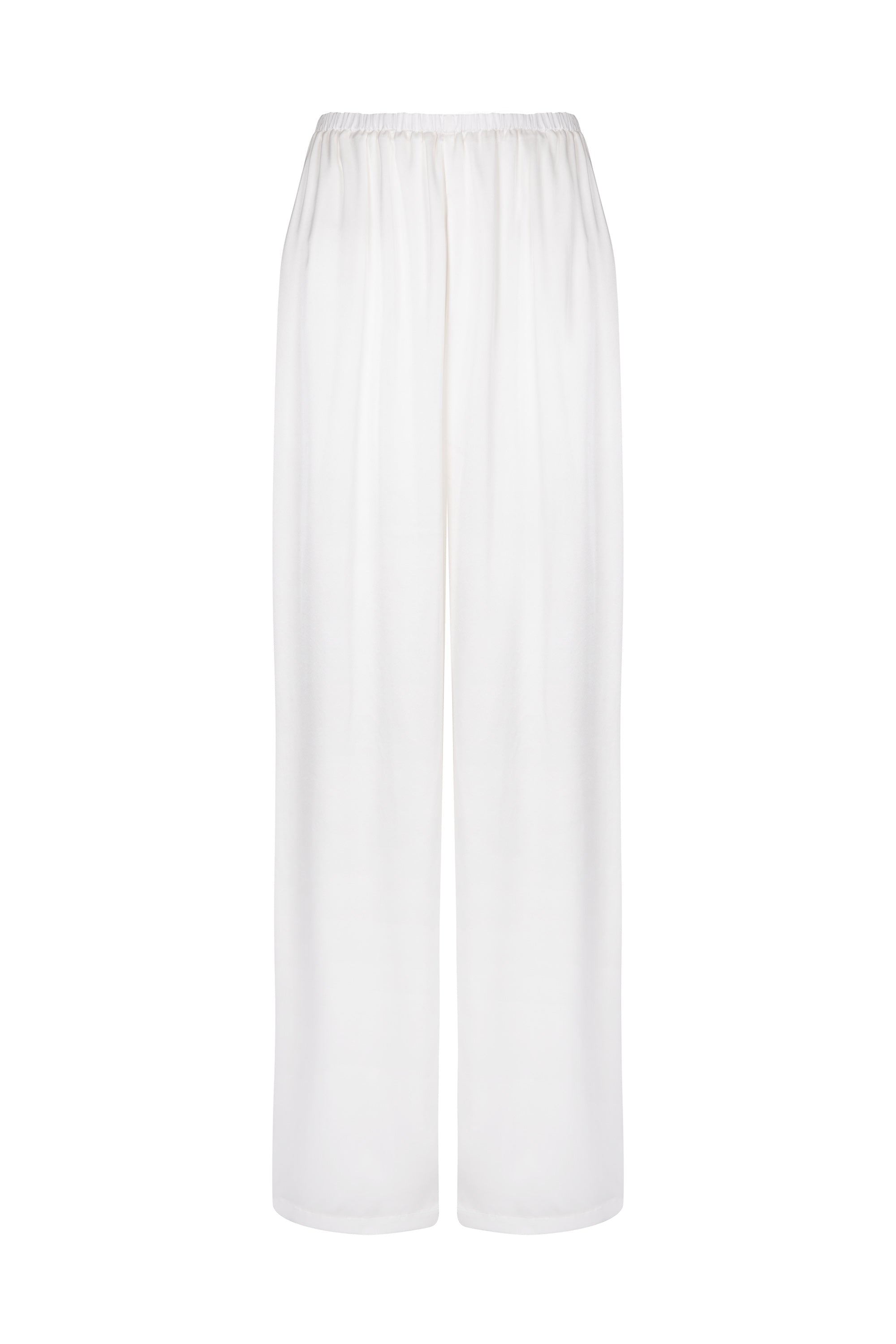 ivory silk trousers