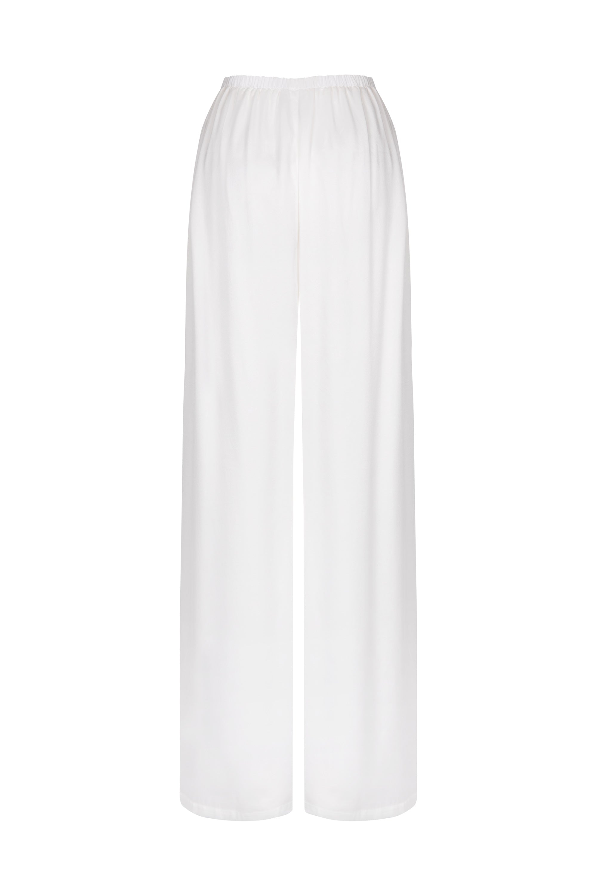 ivory silk trousers