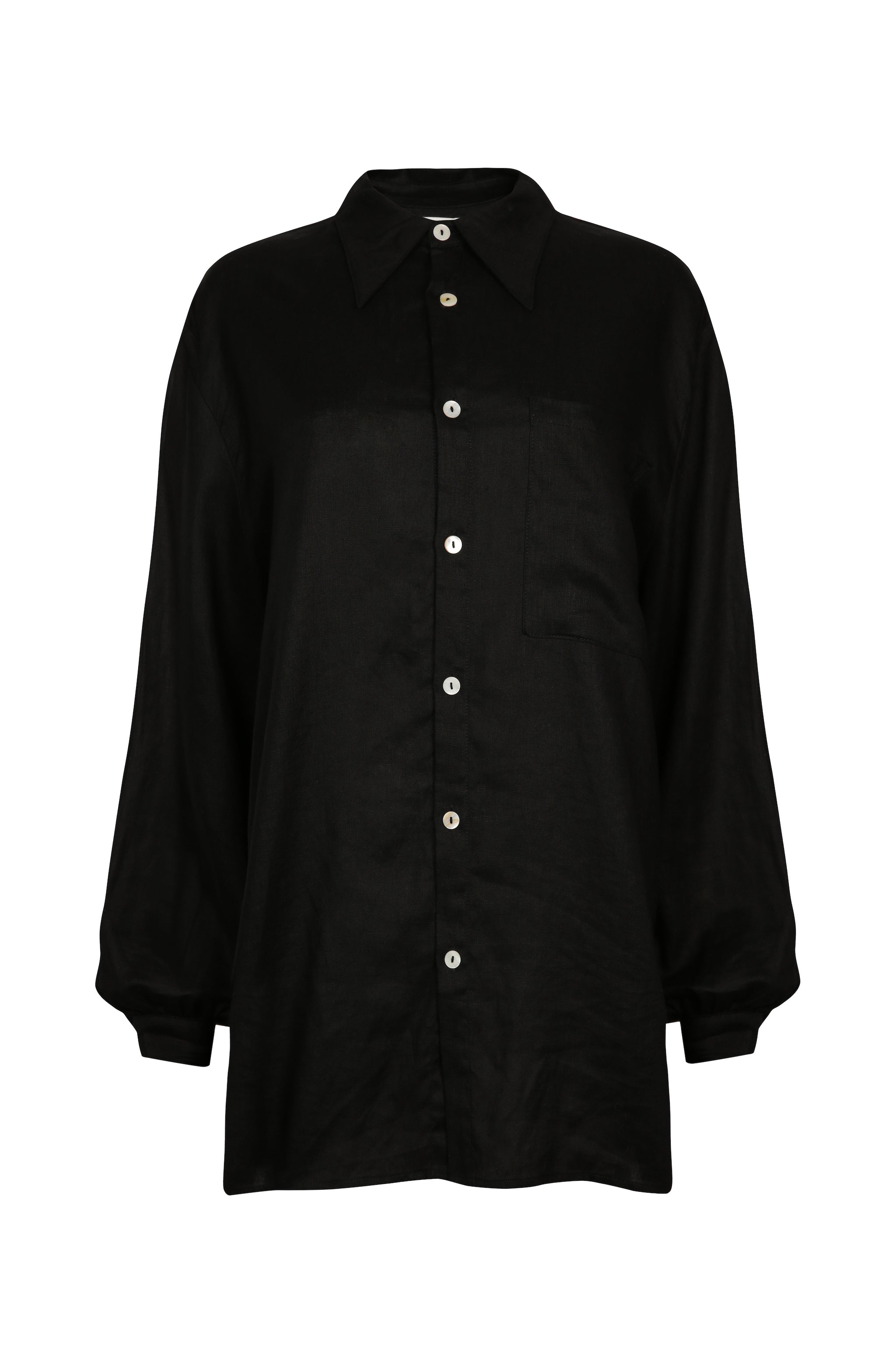 black linen shirt