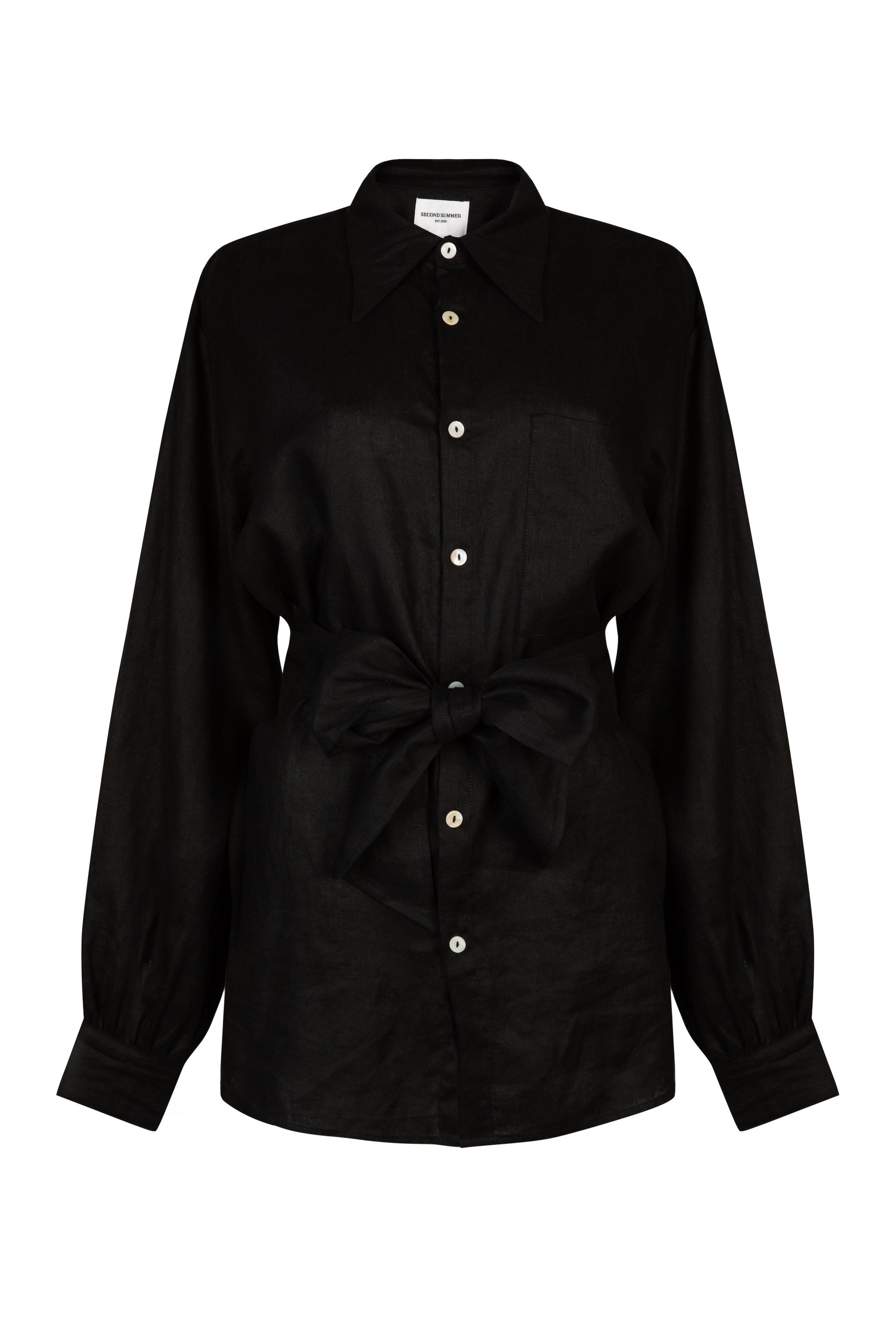 black linen shirt