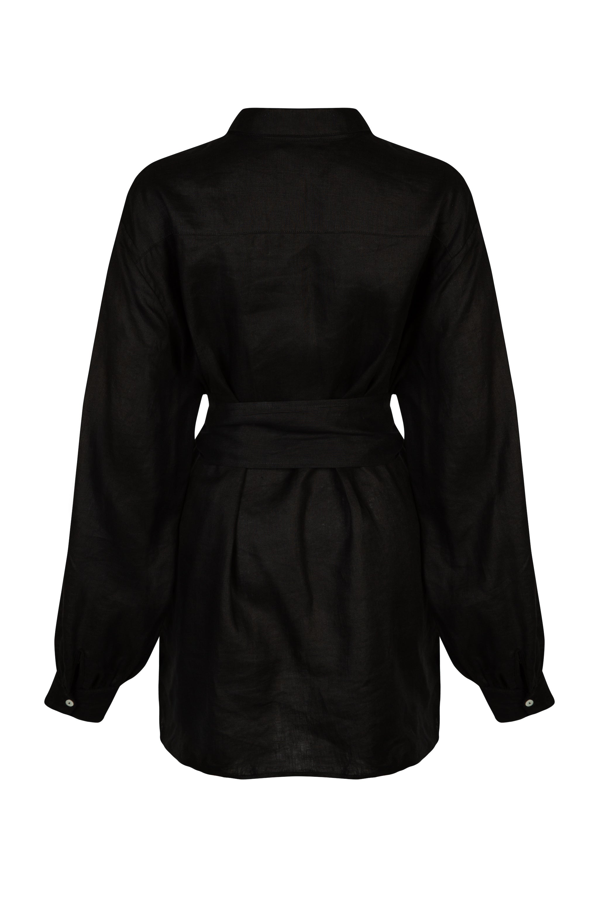 black linen shirt