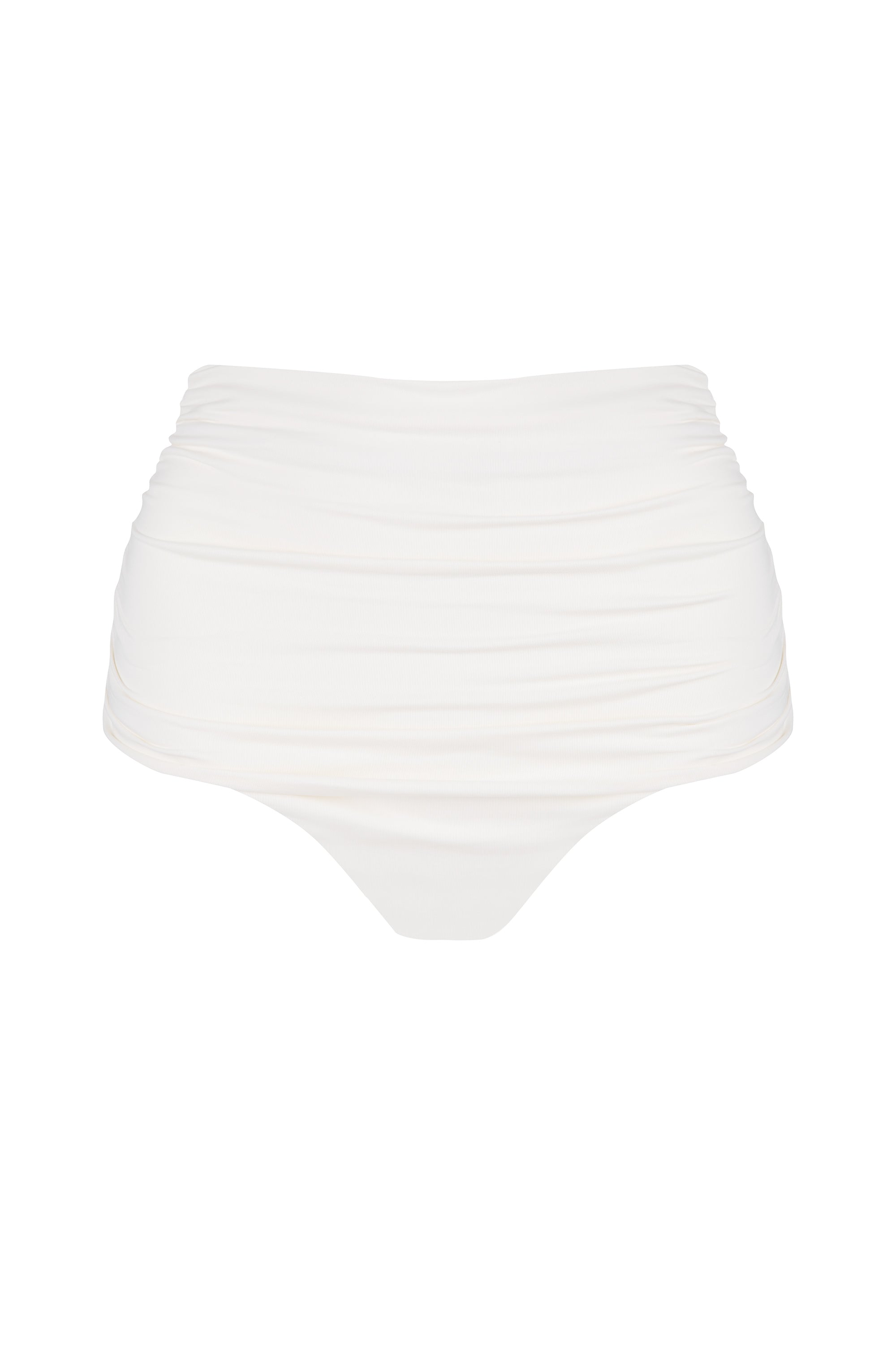 white high waisted bikini bottoms