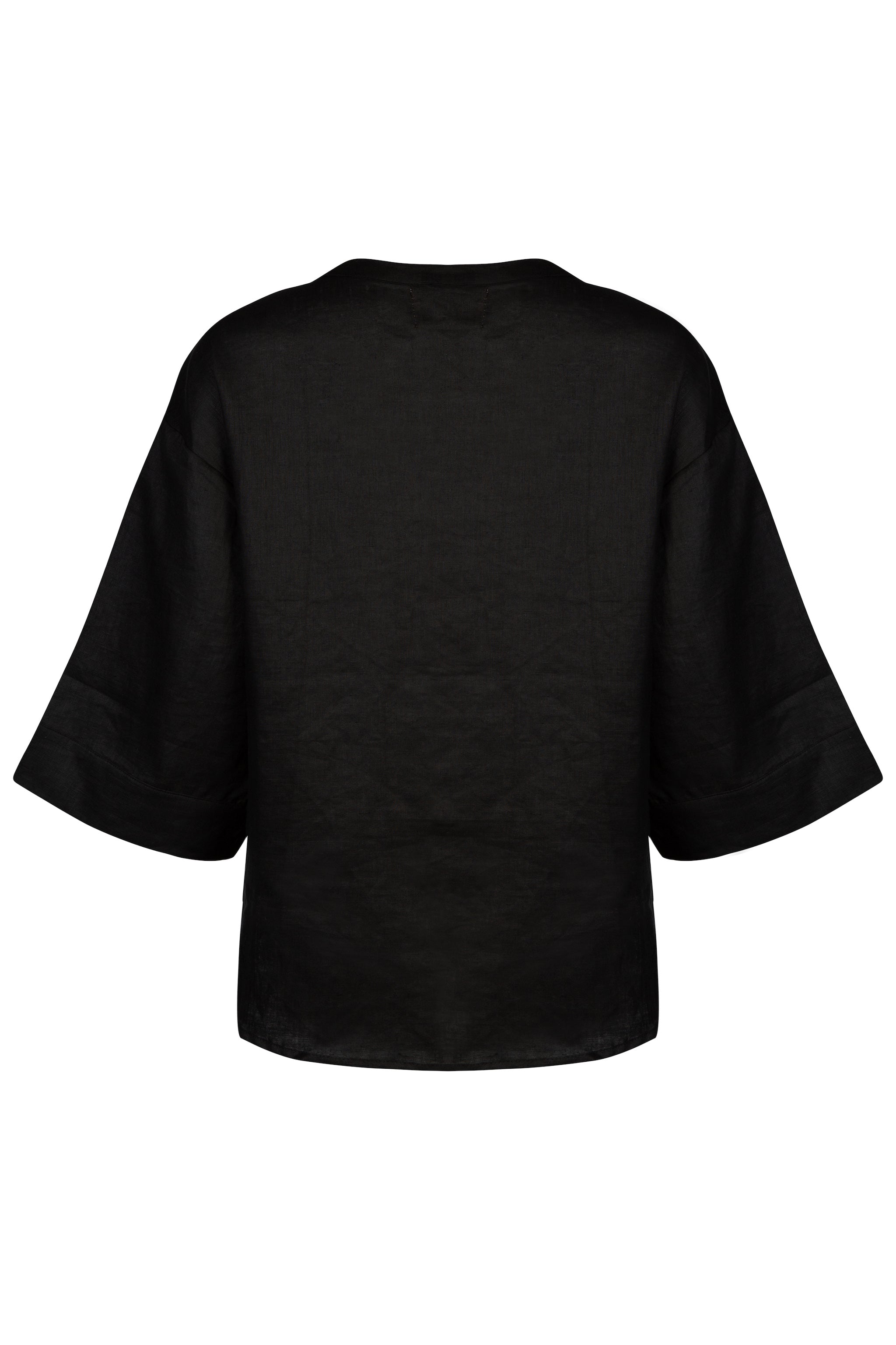 black linen shirt