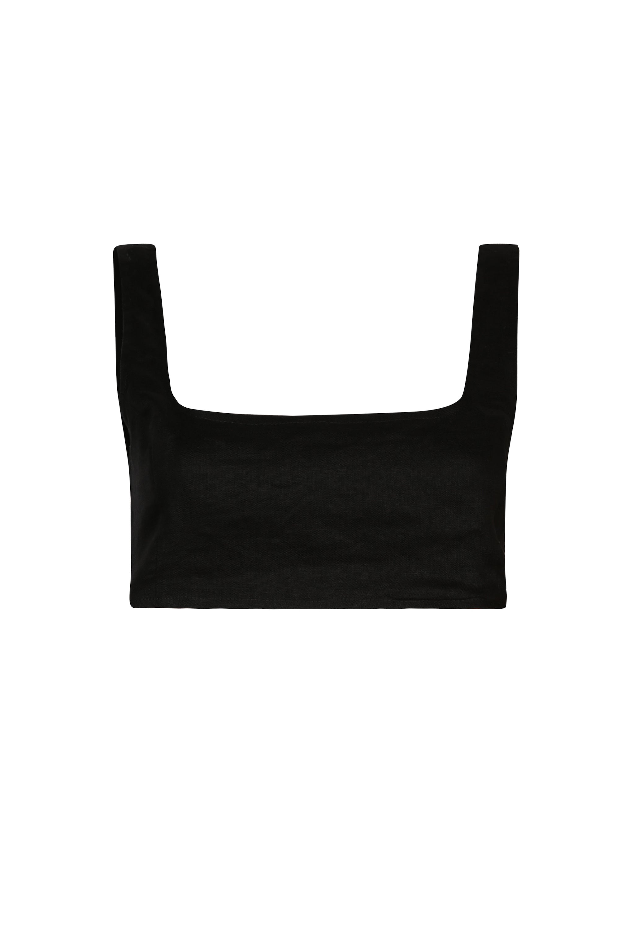 black linen crop top