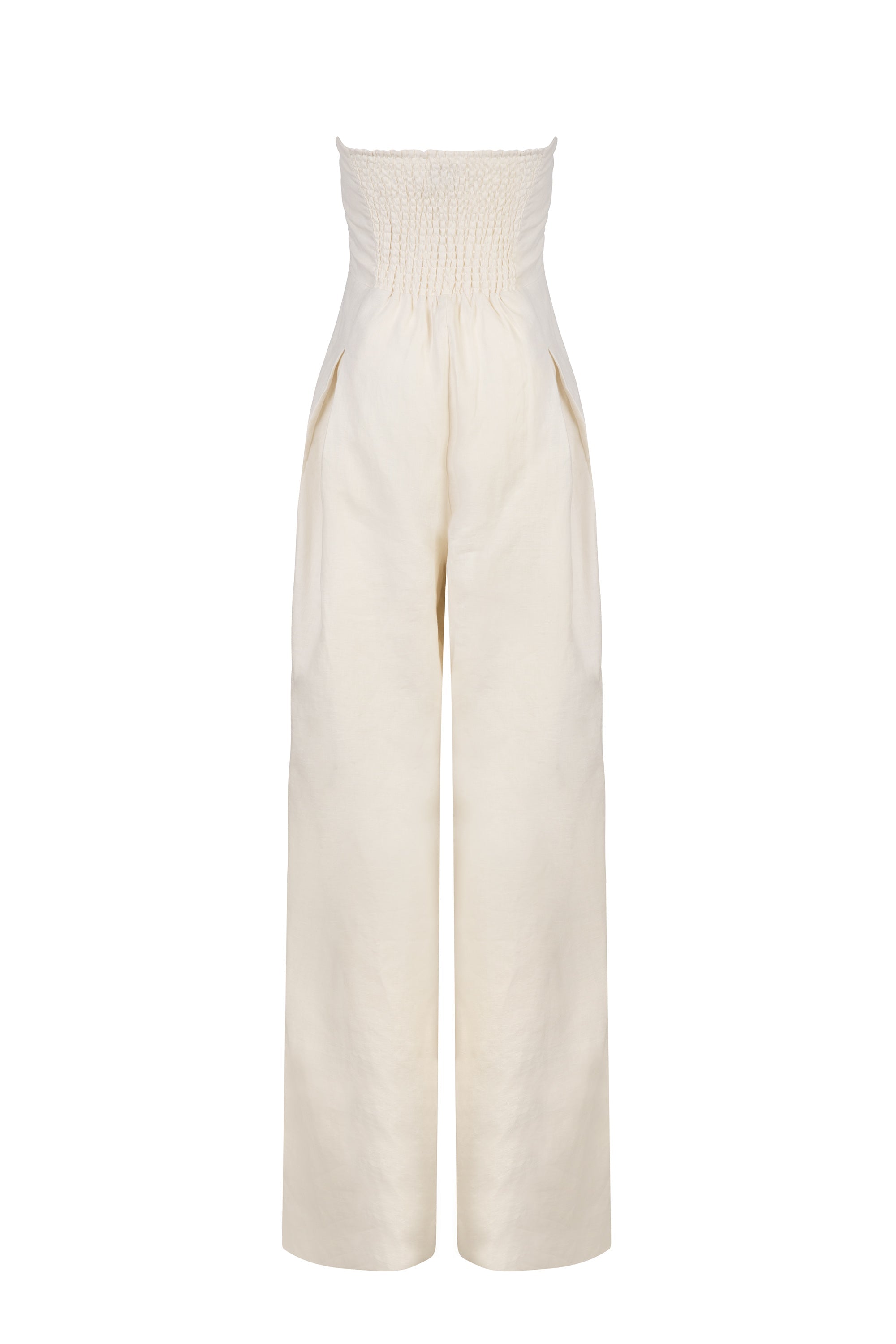 cream linen jumpsuit