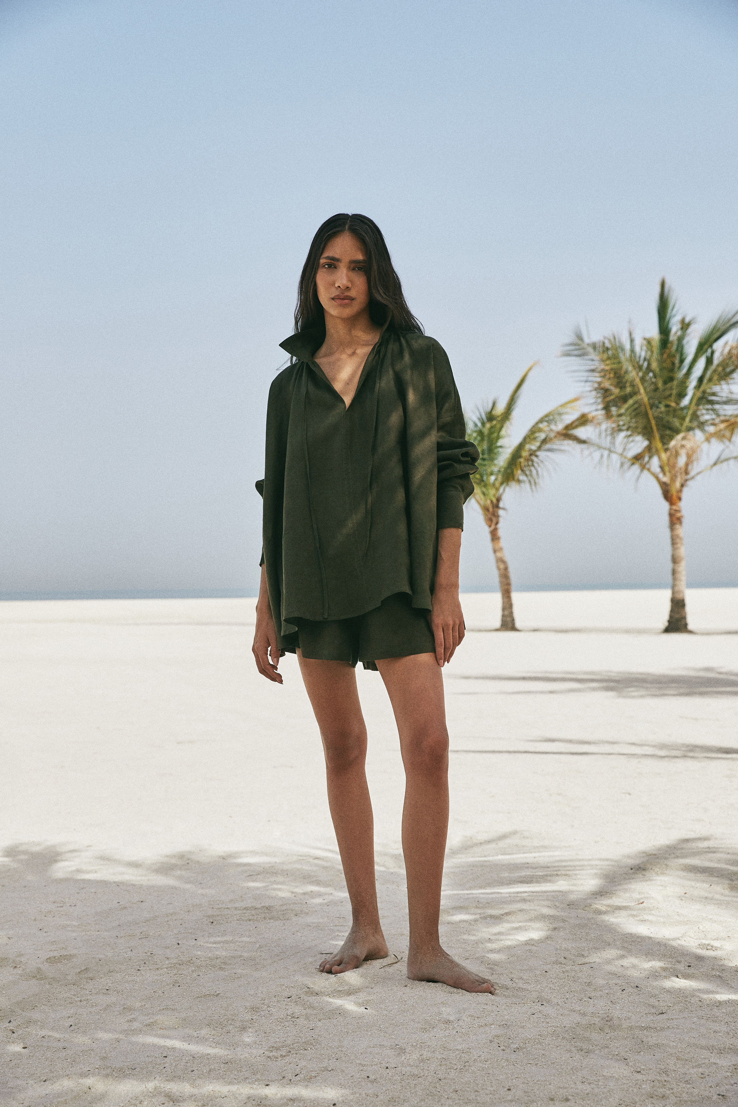 olive linen shirt