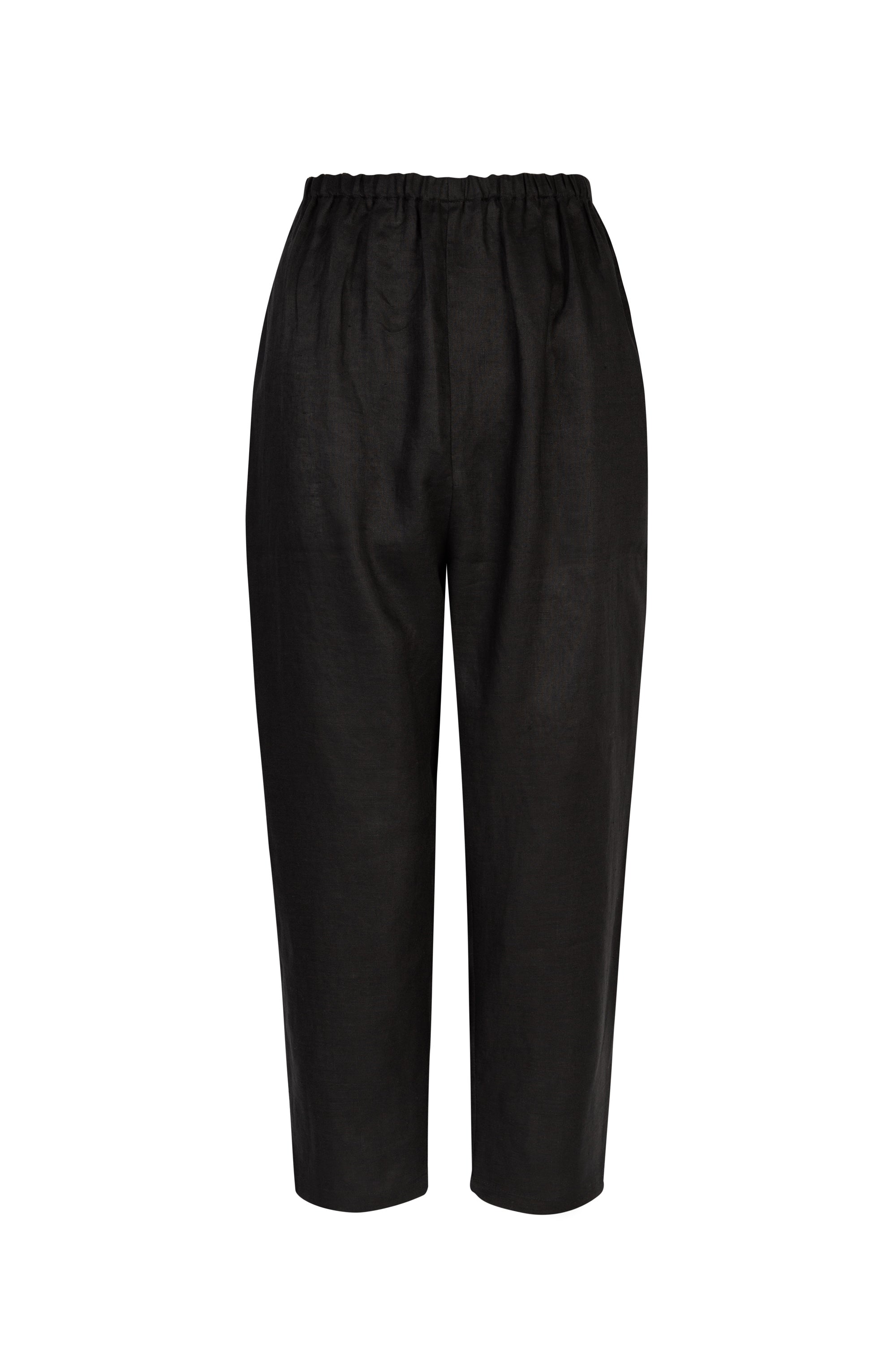 black linen trousers