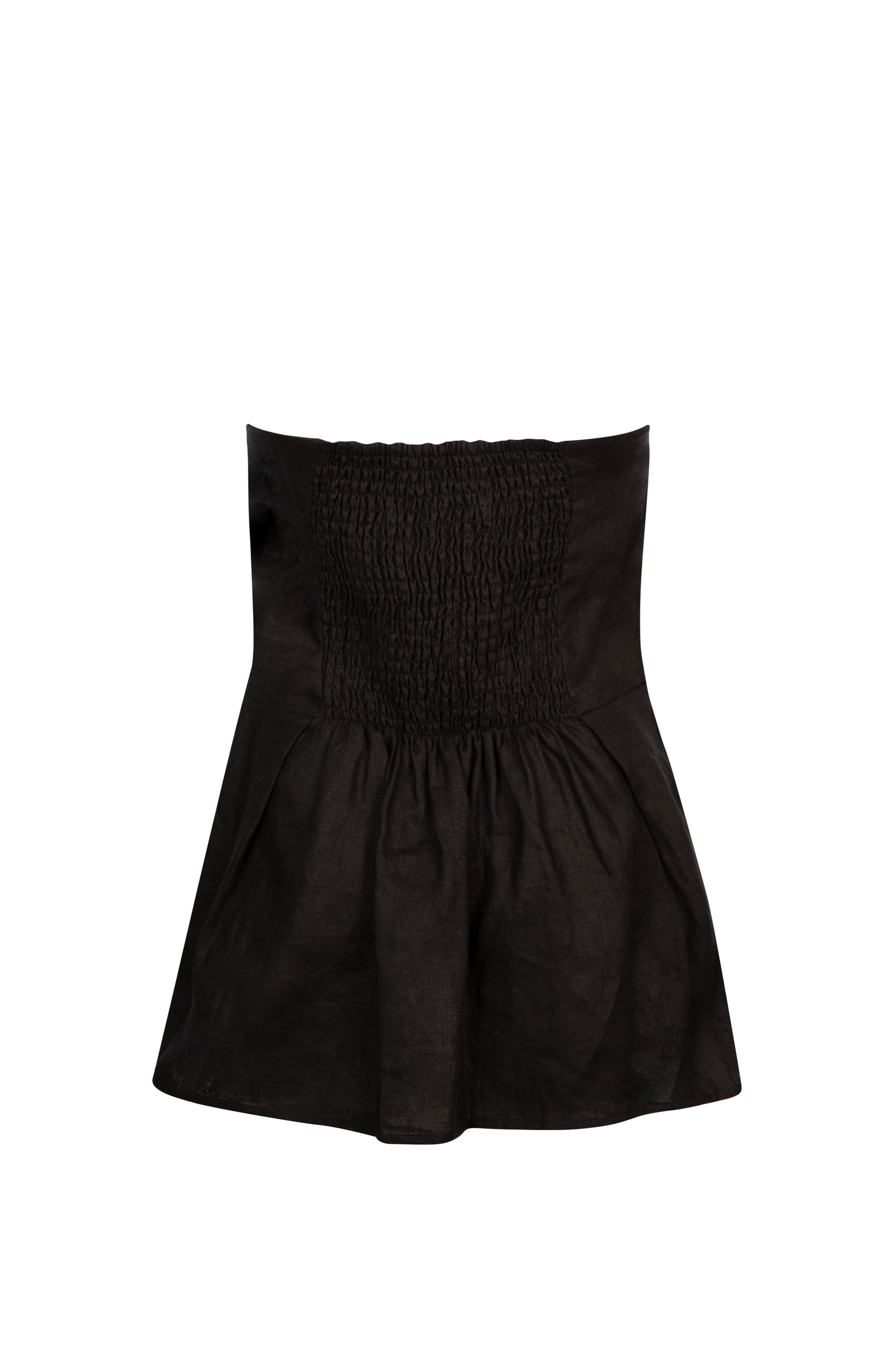 black linen peplum top