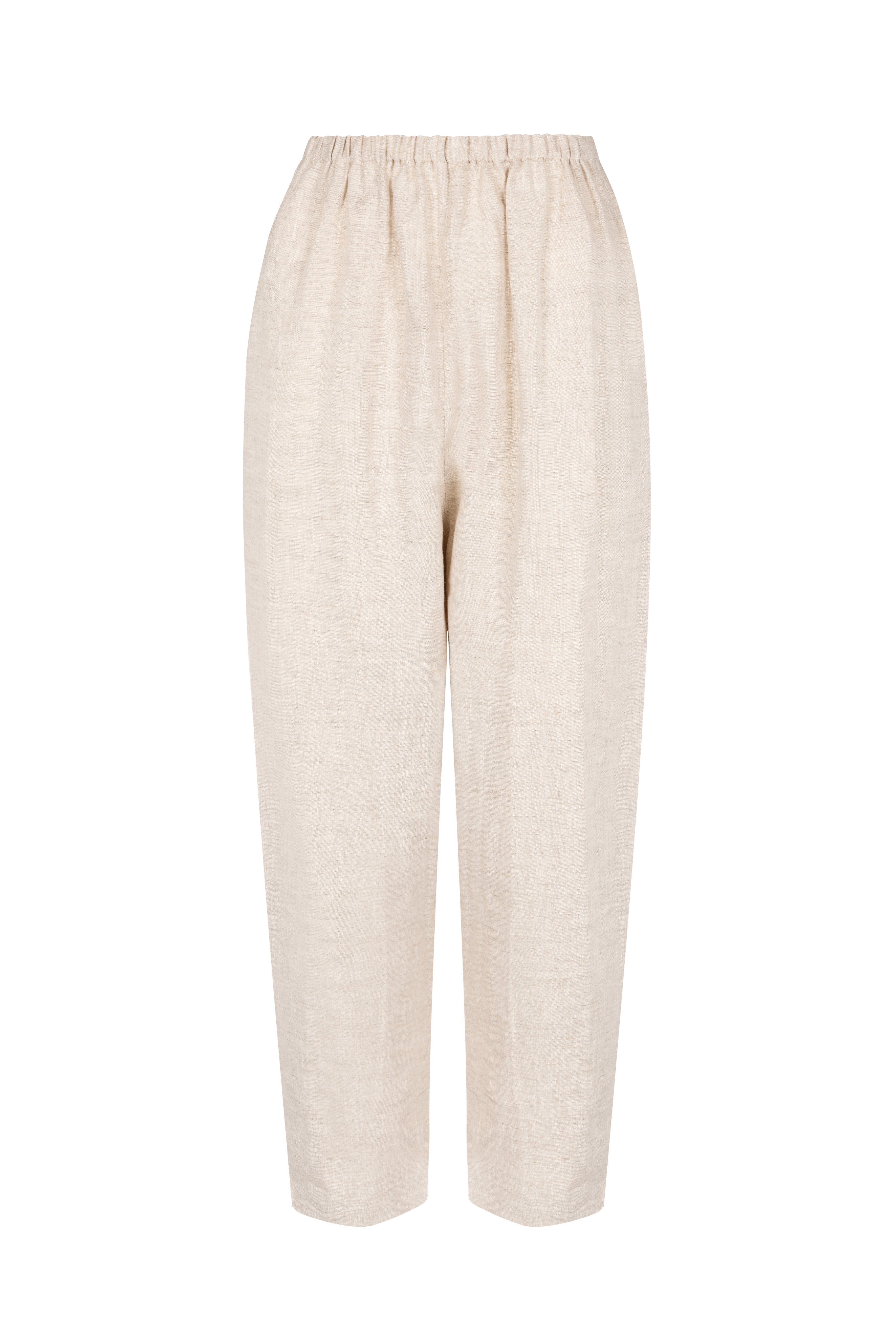 'Salinas' Linen Trousers - Stone