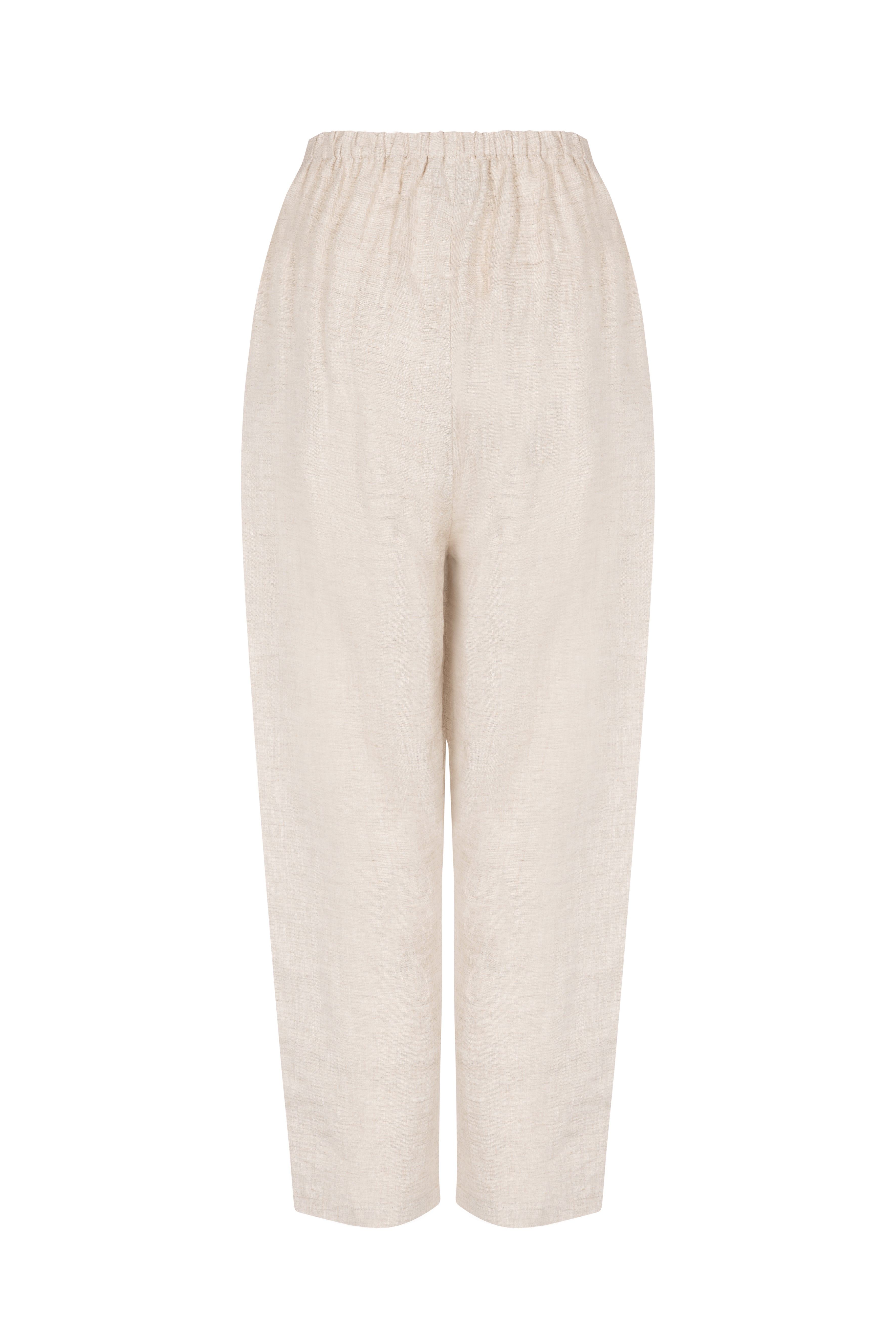 'Salinas' Linen Trousers - Stone