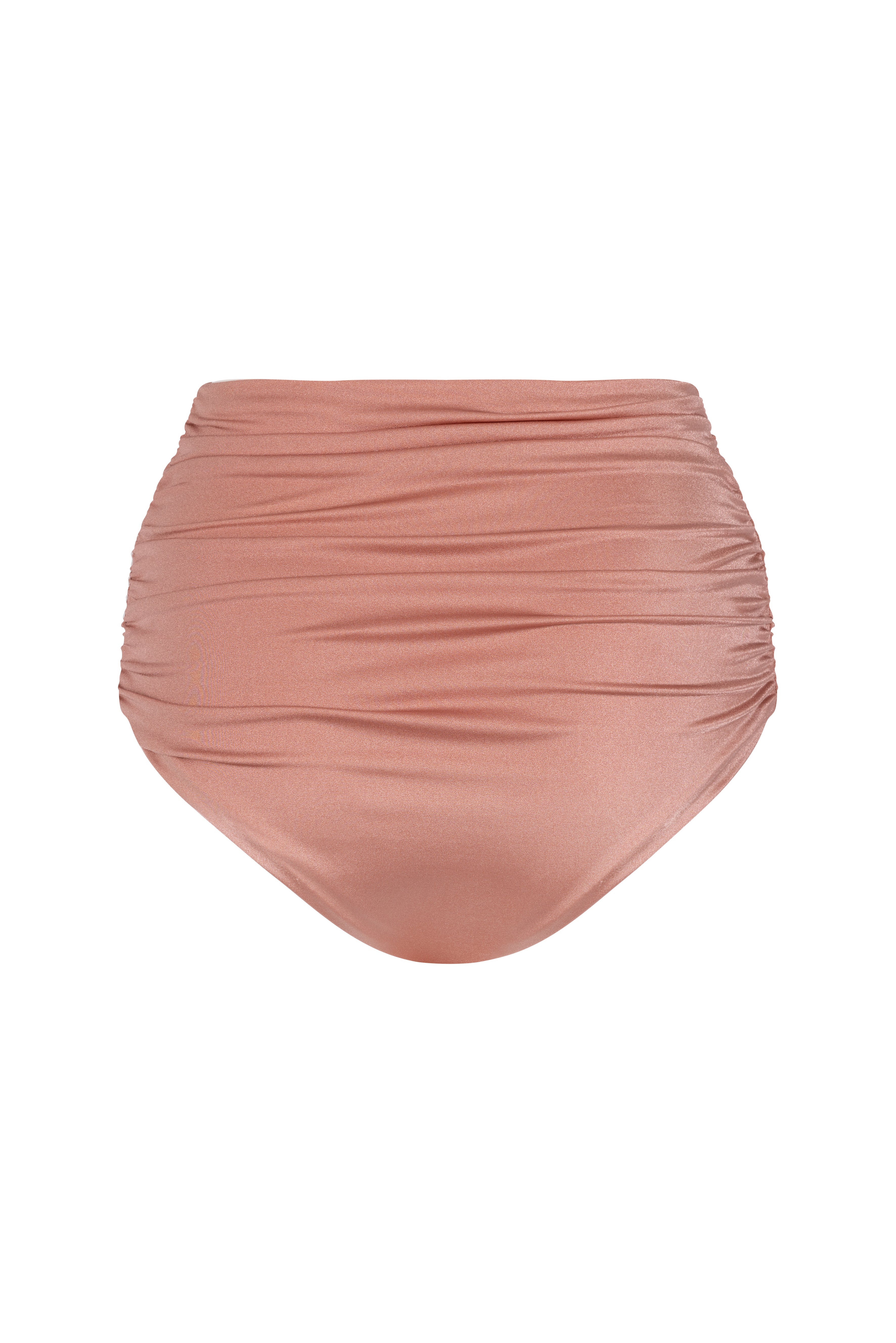 'Peggy' Bikini Bottom - Metallic Blush