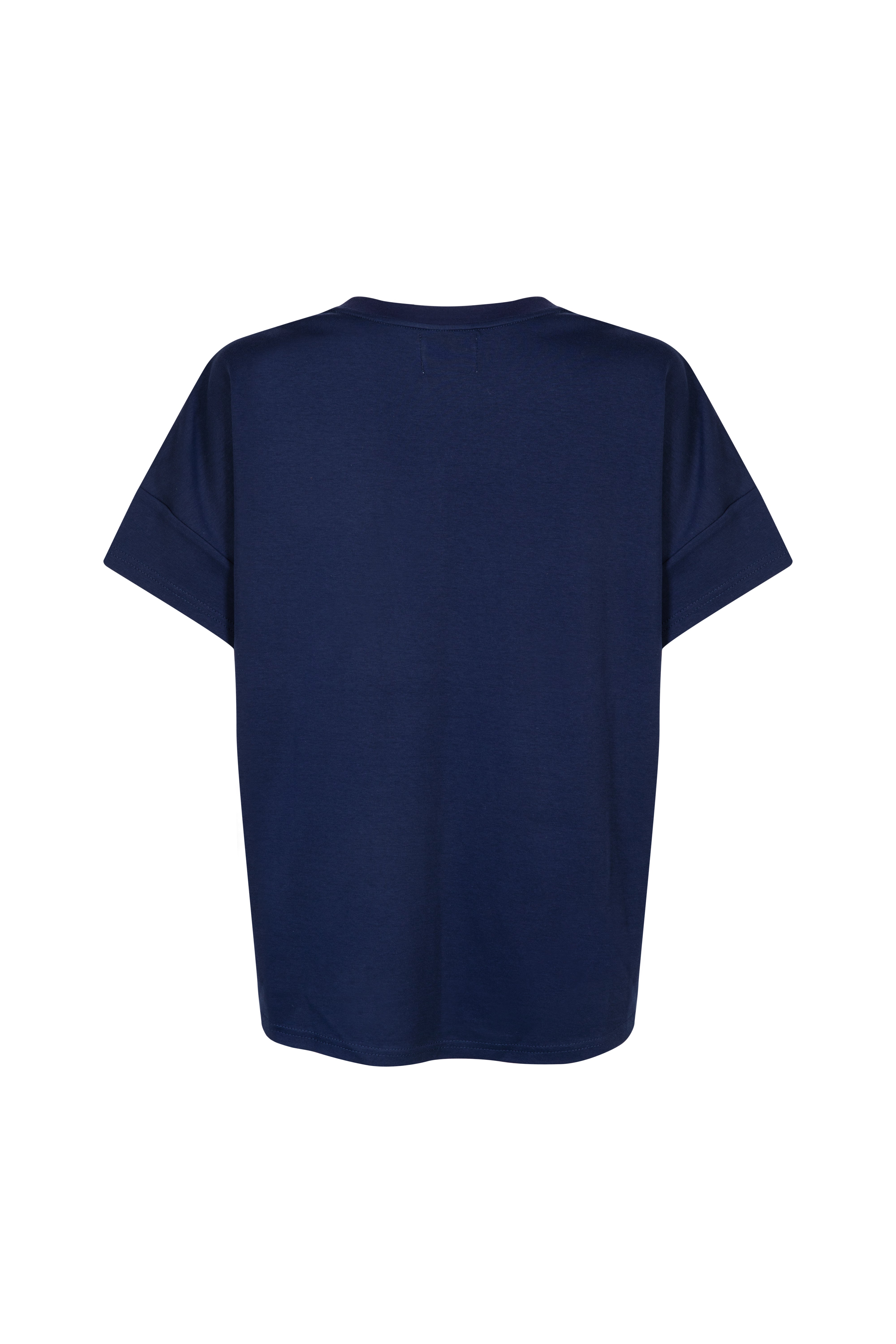 'SS' SIGNATURE EMBROIDERED T SHIRT - NAVY