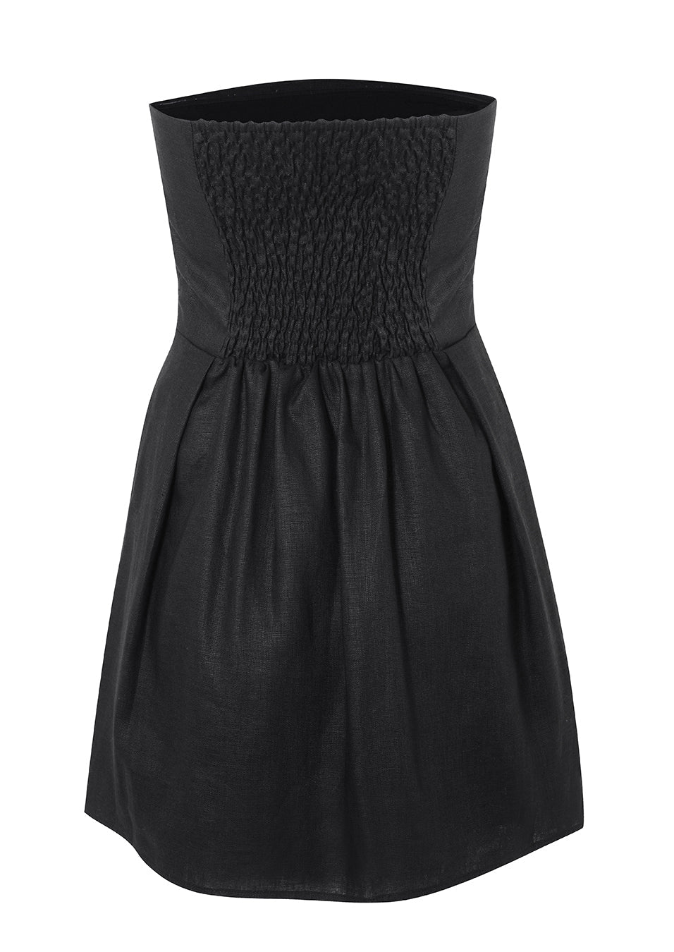black linen mini dress